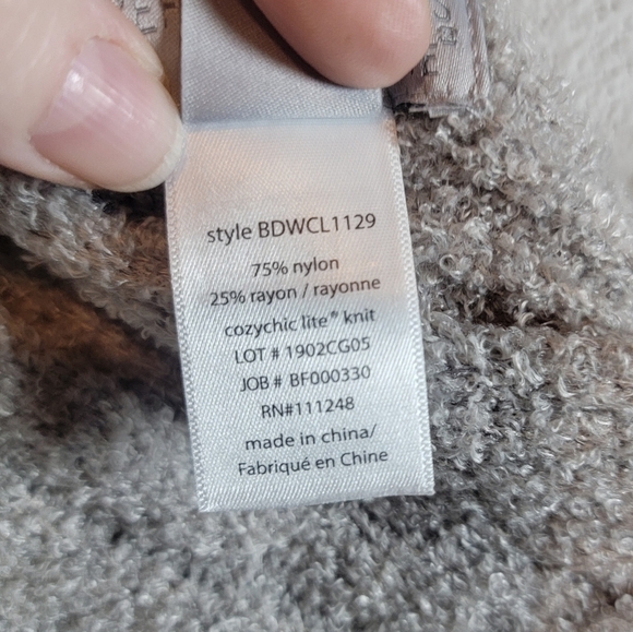 Barefoot Dreams CozyChic Lite Poncho One Size Tan Color - Picture 3 of 3